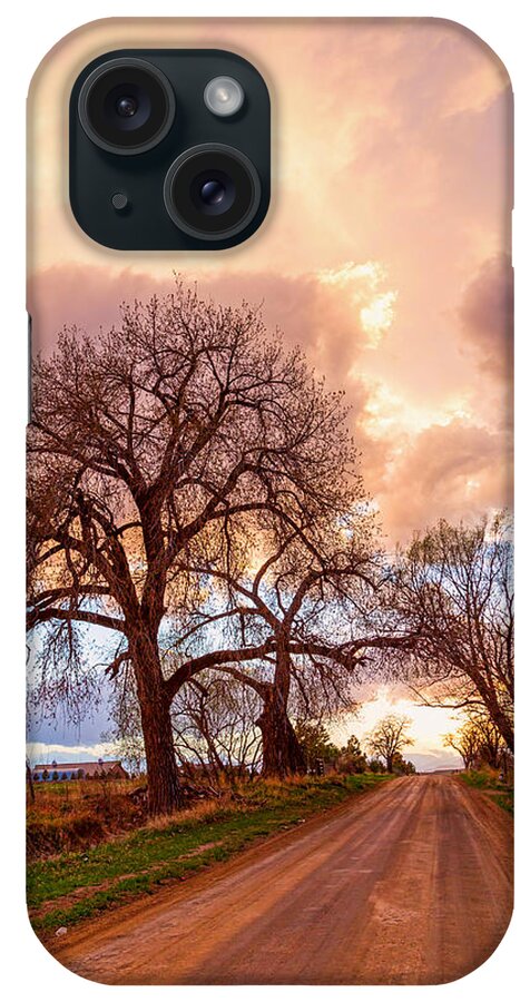 Portrait iPhone Case featuring the photograph Dirt Road Cloud Cruising by James BO Insogna