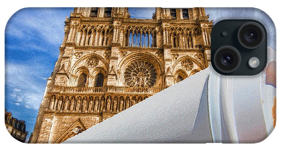 Starbucks iPhone Case featuring the painting Discarded Coffee Cup Trash Oh Yeah - And Notre Dame by Tony Rubino