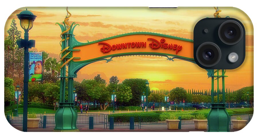 District iPhone Case featuring the photograph Disneyland Downtown Disney Signage 02 by Thomas Woolworth