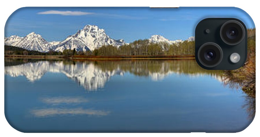 Oxbow iPhone Case featuring the photograph Distant Mt. Moran Reflections by Adam Jewell