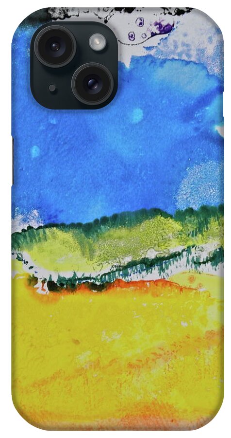 Landscape iPhone Case featuring the painting Distant Peaks by Michele Myers