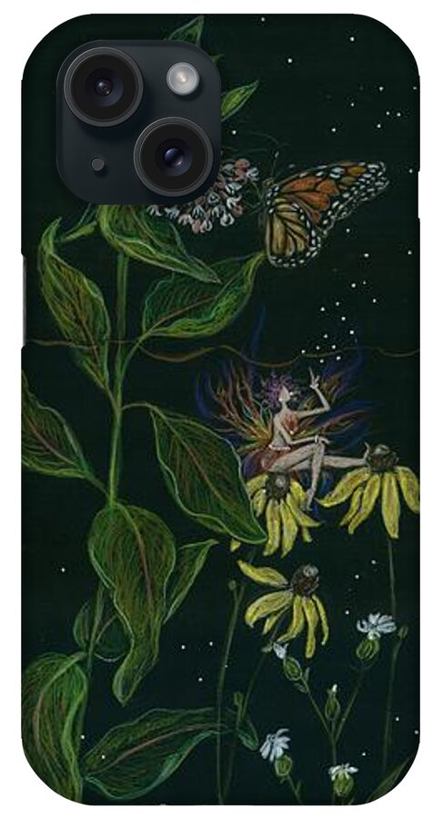 Milkweed iPhone Case featuring the drawing Ditchweed Fairy Milkweed by Dawn Fairies