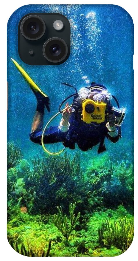 Scuba iPhone Case featuring the photograph Diving in Riviera Maya by Nick Heap