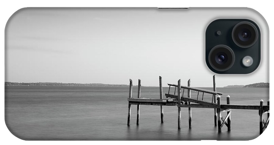 Dock iPhone Case featuring the photograph Dock Portsmouth RI I BW by David Gordon