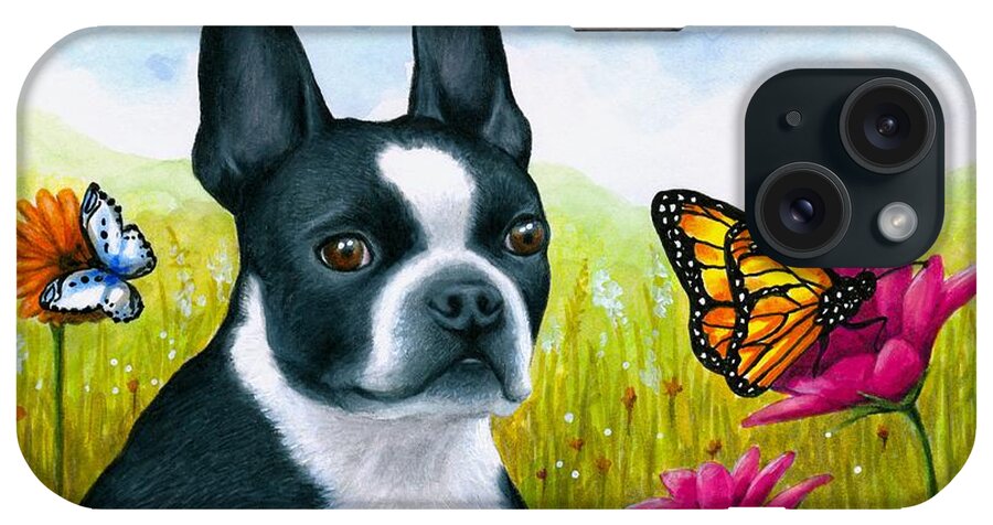 Dog iPhone Case featuring the painting Dog 134 by Lucie Dumas