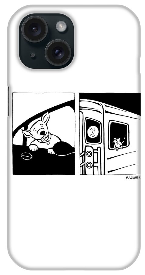 Dog Riding In Car And Rat Riding In Subway iPhone Case