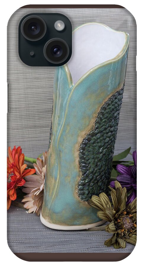 Ceramic iPhone Case featuring the ceramic art Doily Vase III by Suzanne Gaff