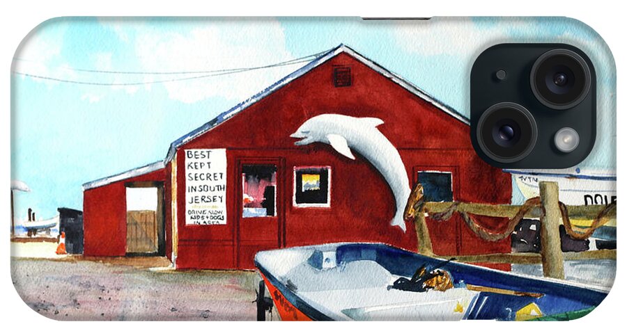 Dolphin Dock iPhone Case featuring the painting Dolphin Dock II by Phyllis London