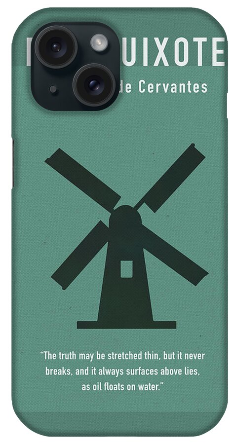Don Quixote iPhone Case featuring the mixed media Don Quixote Greatest Books Ever Series 001 by Design Turnpike