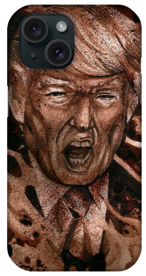 Ryan Almighty iPhone Case featuring the painting Donald Trump by Ryan Almighty