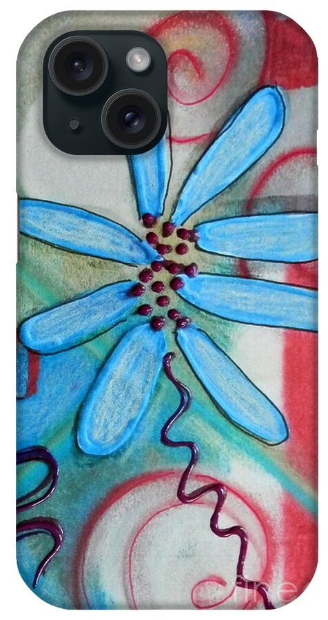 Floral iPhone Case featuring the mixed media Doodled daisy by Barbara Leigh Art