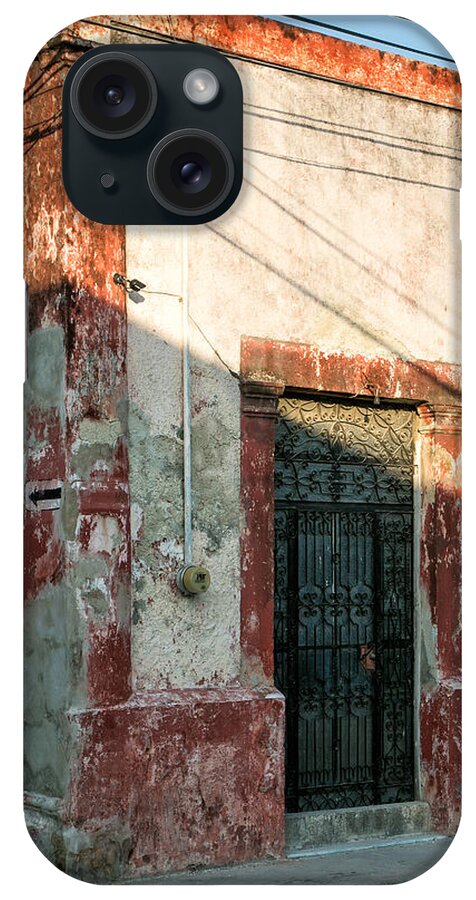 Door iPhone Case featuring the photograph Door and Shadows by Jurgen Lorenzen
