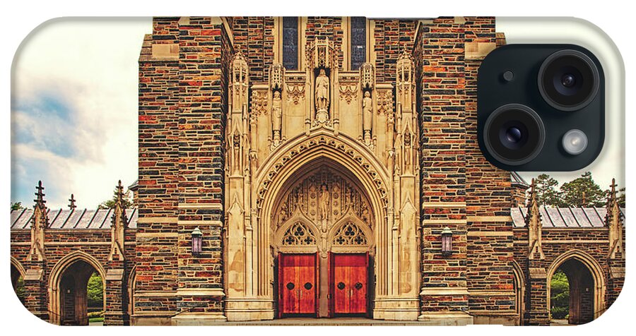Doorway iPhone Case featuring the photograph Doorway To The Duke University Chapel by Mountain Dreams