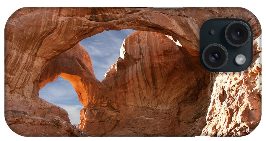 Desert iPhone Case featuring the photograph Double Arch in Late Afternoon by Mike McGlothlen