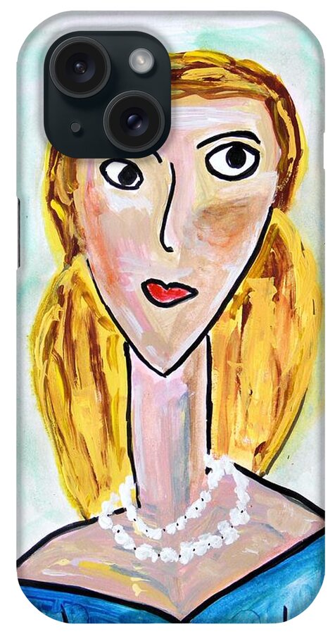 Blond iPhone Case featuring the painting Double Strand by Mary Carol Williams