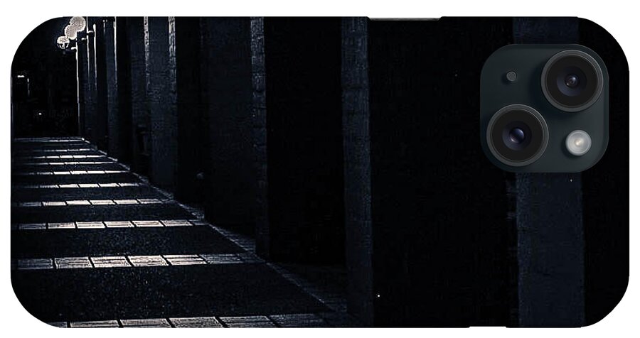 Black & White iPhone Case featuring the photograph Down the Walkway by Wendy Carrington