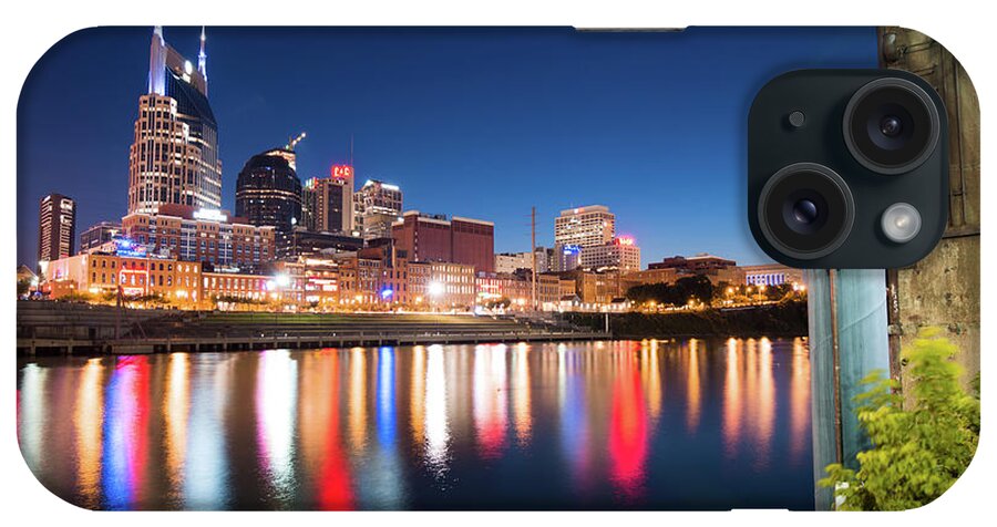 America iPhone Case featuring the photograph Downtown Nashville Skyline at Night by Gregory Ballos