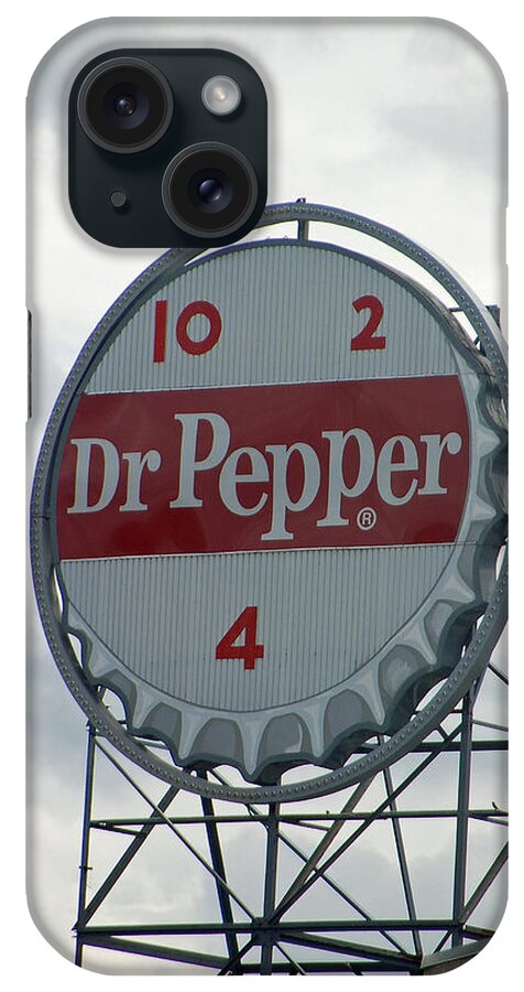 Dr. Pepper iPhone Case featuring the photograph Dr. Pepper Sign - Roanoke Virginia by Suzanne Gaff