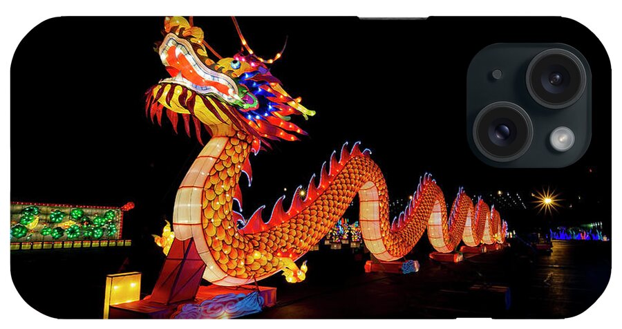 Dragon iPhone Case featuring the photograph Dragon light fest by Sven Brogren
