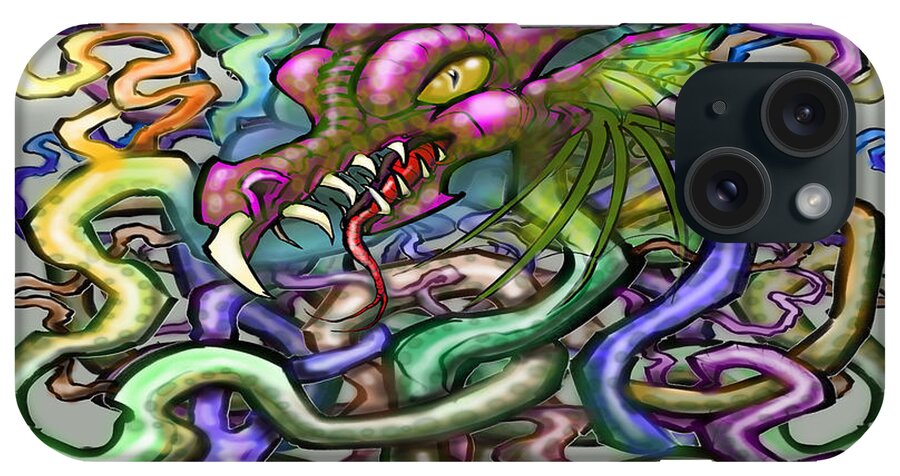 Dragon iPhone Case featuring the digital art Dragon Vines by Kevin Middleton