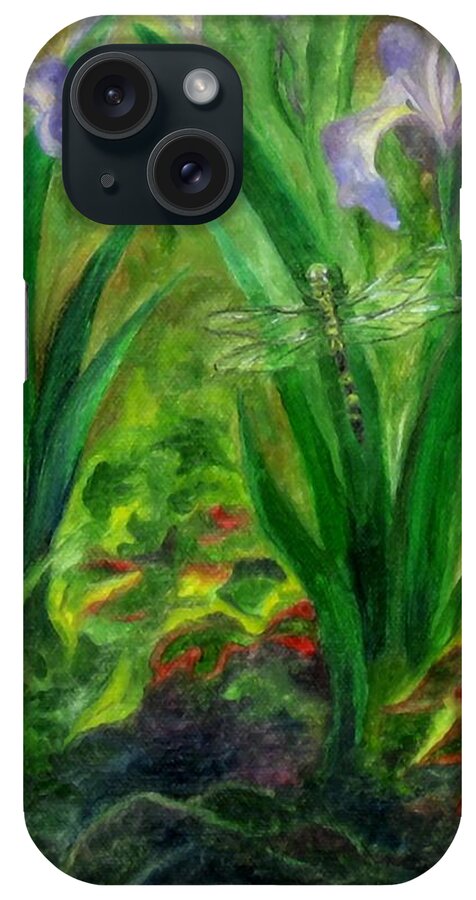 Dragonfly iPhone Case featuring the painting Dragonfly Medicine by FT McKinstry