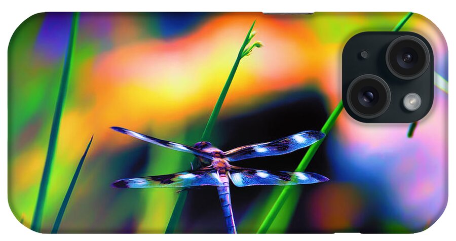 Dragonfly iPhone Case featuring the photograph Dragonfly on Pastels by Bill and Linda Tiepelman