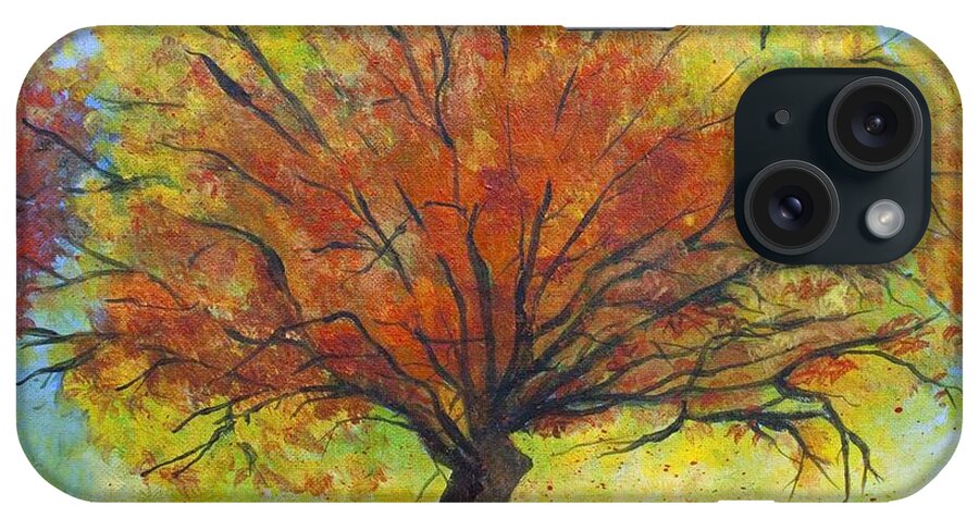 Fall Landscape iPhone Case featuring the painting Dreaming Amber by Jaime Haney