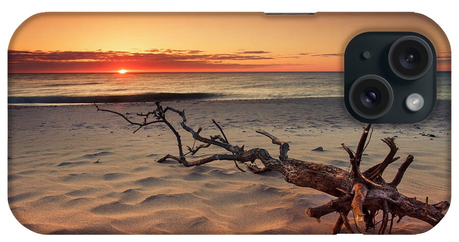 Unbelievable iPhone Case featuring the photograph Driftwood And Unbelievable Ocean Sunrise At Nauset Beach by Darius Aniunas