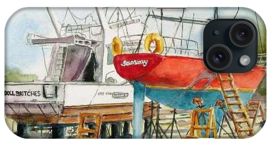 Boats iPhone Case featuring the painting Dry Dock by Bobby Walters
