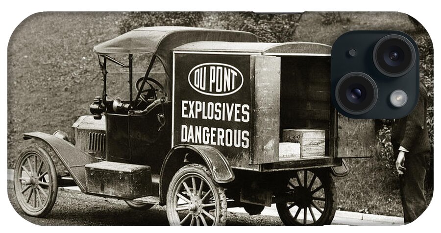 Du Pont iPhone Case featuring the photograph Du Pont Co. Explosives Truck Pennsylvania Coal Fields 1916 by Arthur Miller