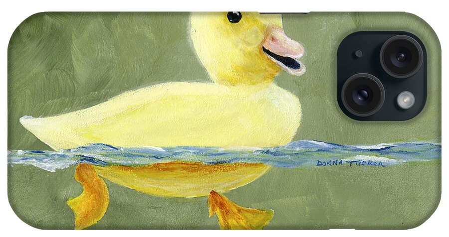 Duck iPhone Case featuring the painting Duck on the Water by Donna Tucker