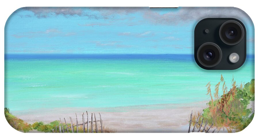 Miami iPhone Case featuring the painting Dunes Beach by Ken Figurski