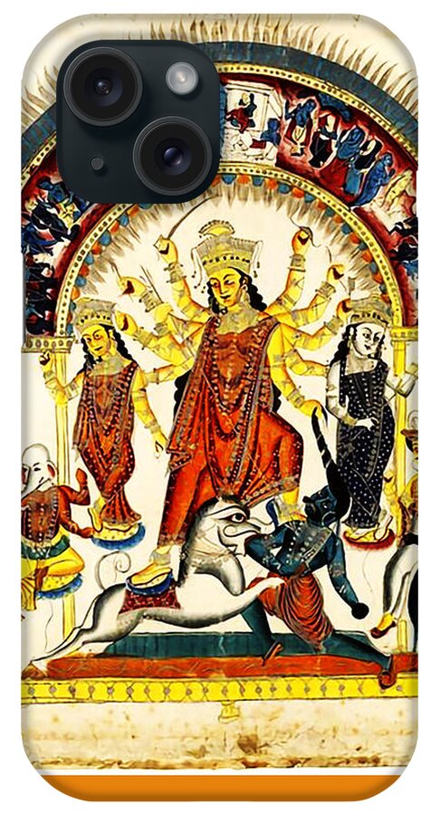 Durga iPhone Case featuring the digital art Durga by Asok Mukhopadhyay