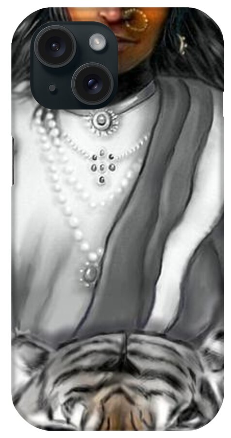 Indian Goddess iPhone Case featuring the digital art Durga by Carmen Cordova