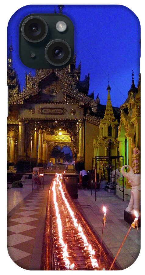 Photography iPhone Case featuring the photograph Dusk at Shwedagon Pagoda by Kurt Van Wagner
