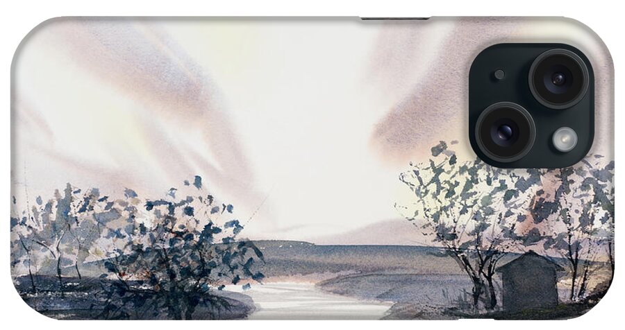 Australia iPhone Case featuring the painting Dusk Creeping Up the River by Dorothy Darden