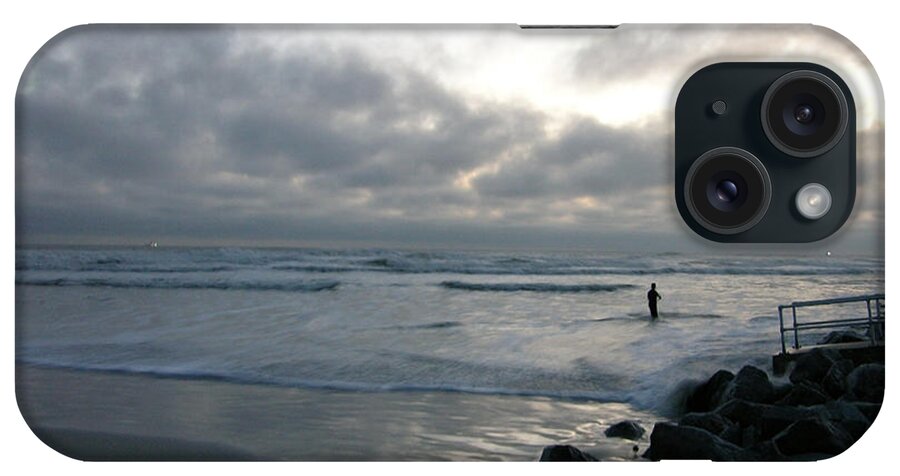 Early Morning At The Beach iPhone Case featuring the photograph Early Fishing 10-6-15 by Julianne Felton