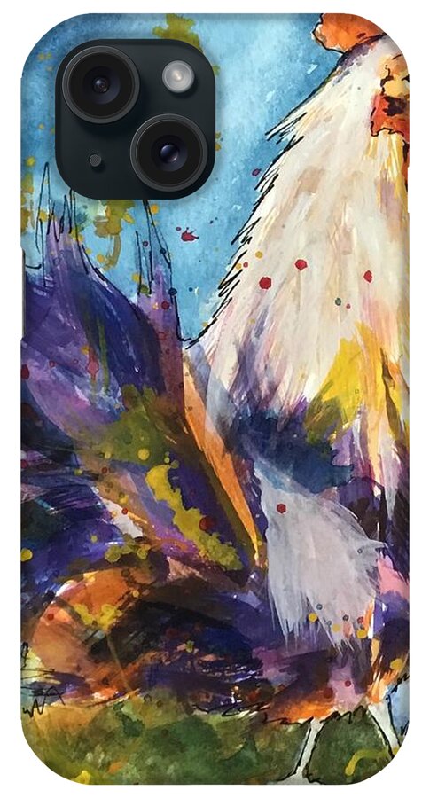 Rooster iPhone Case featuring the painting Early to Rise by Cheryl Wallace