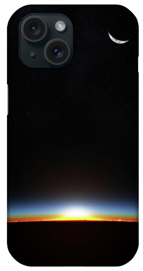 Planet iPhone Case featuring the photograph Earth sunrise through atmoshere by Johan Swanepoel