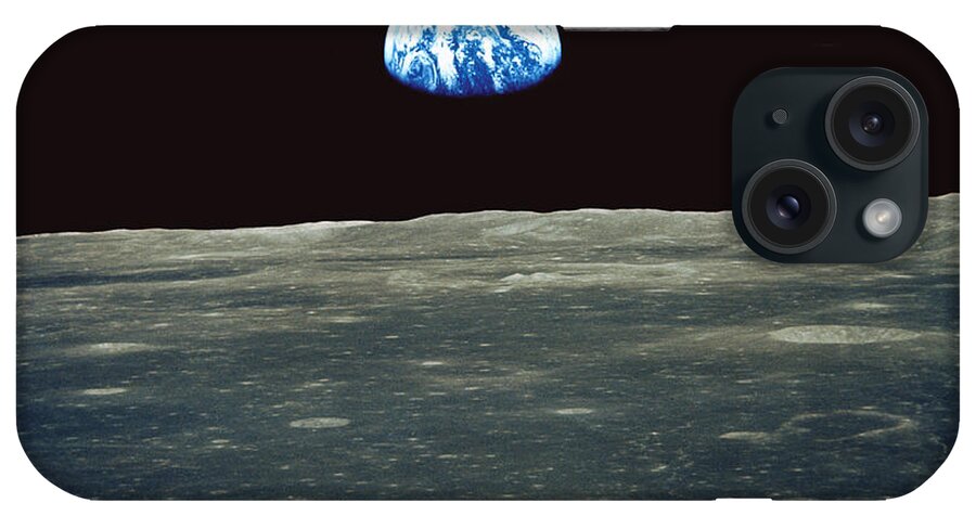 Earthrise iPhone Case featuring the photograph Earthrise Photographed From Apollo 11 Spacecraft by Nasa