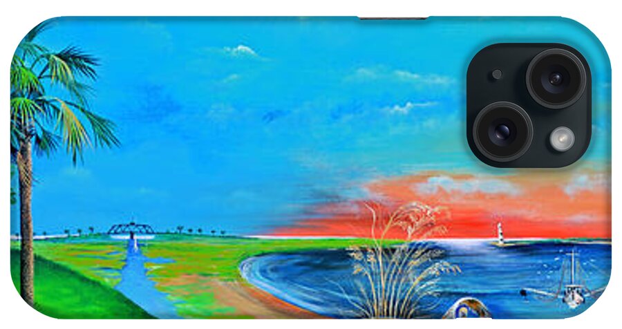 Sullivan's Island Light House iPhone Case featuring the painting East of the Cooper by Virginia Bond