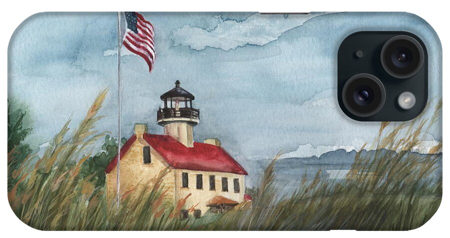 East Point Lighthouse iPhone Case featuring the painting East Point Lighthouse by Nancy Patterson