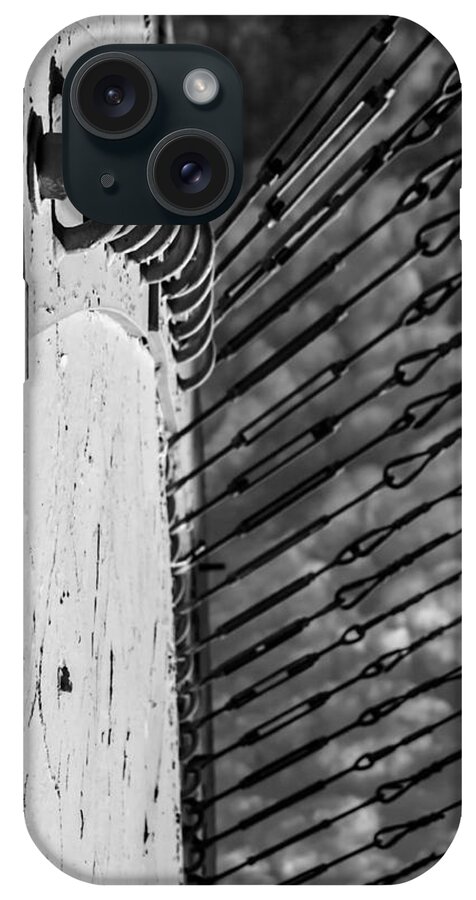 Abstract iPhone Case featuring the photograph East River Amphitheater Detail 2 - BW by James Aiken