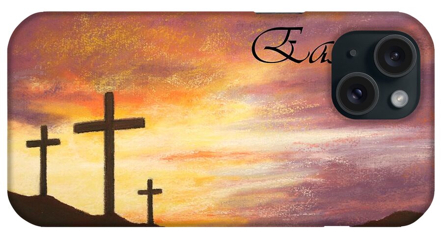 He Is Risen iPhone Case featuring the pastel Easter by Marna Edwards Flavell