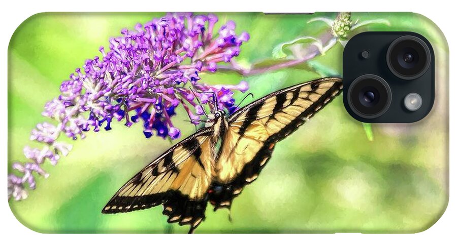 Eastern Tiger Swallowtail iPhone Case featuring the photograph Eastern Tiger Swallowtail Painting by Carol Montoya