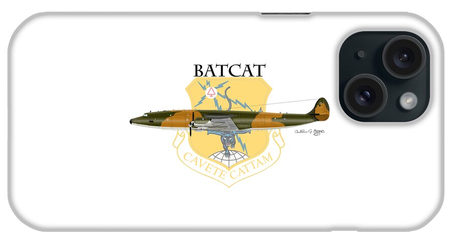 Ec-121r iPhone Case featuring the digital art EC-121R BatCatCavete by Arthur Eggers