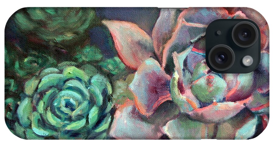 Plant iPhone Case featuring the painting Echeveria by Athena Mantle