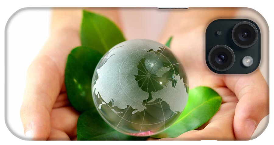 Eco iPhone Case featuring the photograph Eco Hands And Globe by Serena King