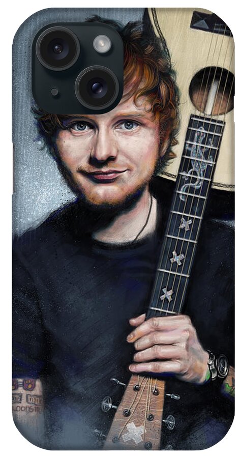 Ed Sheeran iPhone Case featuring the digital art Ed Sheeran by Andre Koekemoer