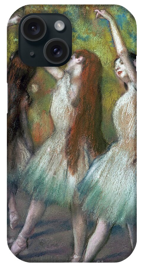 Edgar Degas (1834 - 1917) - Green Dancers. Three Ladies iPhone Case featuring the painting Edgar Dega by MotionAge Designs
